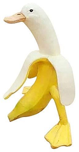 Syrisora Creative Igor Banana Duck Statue Outdoor Decoration in Garden Courtyard, Beautiful Peeled Banana Duck Art Decoration, Yellow 15 X 8 Cm (Yellow)