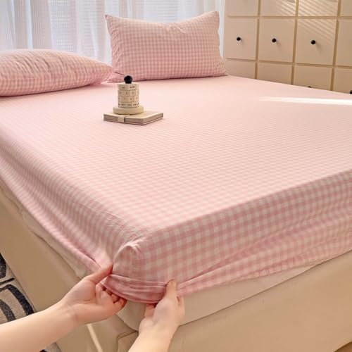 ZXLVCU Spannbettlaken aus Baumwolle, Spannbetttuch Laken mit Elastischem Rand, Waschbares Bettlaken (200 * 220cm,A)