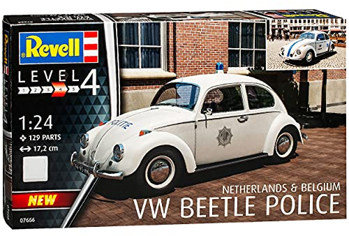 Volkwagen Käfer Polizei Niederlande und Belgien 07666 Bausatz Kit 1/24 Revell Modell Auto mit individiuellem Wunschkennzeichen