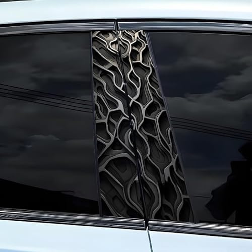 Adhesivo PET para coche B pilar con diseño geométrico para panal de abeja para protección contra la intemperie impermeable y resistente al sol adecuado para varios vehículos (06)