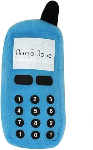Cawhui Blue Pet Dog Puppy Funny Cellphone Shape Plush Doll Playing Training Chew Squeaky Toughs Plush Fluffy for Awesome Pet Puppy Small Medium Dogs