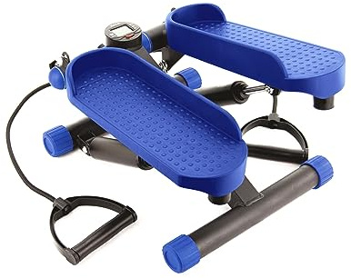 JOCCA - Stepper con Extensores y Pantalla LCD | Pedales Antideslizantes | Altura y Tensión Ajustable | Entrenamiento Completo para Piernas y Brazos | 100 kg MAX