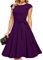 DRESSTELLS Robe Cocktail Mariage Vintage Robe Casual Femme Robe baptême col Rond Manches Courtes Grape M