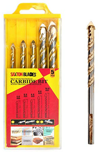 Saxton - Juego de 5 brocas para azulejos de cerámica, porcelana, granito, mármol, mampostería, vidrio, etc
