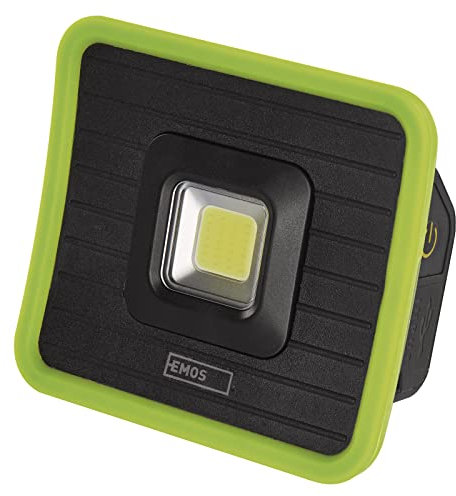 EMOS Mini LED Spotlight, Rechargeable Construction Spotlight with Power Bank, Waterproof, Max. 1000 lm, 40 m Beam Range, 2200 mAh Battery with 3-17 Hours Lighting Time, Includes USB Cable