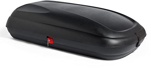 VonHaus Car Roof Box – Hard Rooftop Carrier Storage for Camping, Tents, Bags, Luggage – 320L Capacity Roofbox, Weather Resistant, Carbon Fibre Effect Finish, Central Locking System, Fits Most Cars