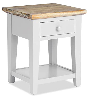 Statement Furniture Florence White Sofa Table | Wooden Side Table with Drawer | Small End Table with Shelf | Bedside Table for Bedroom, Lamp Table for Living Room, Hallway | FULLY ASSEMBLED