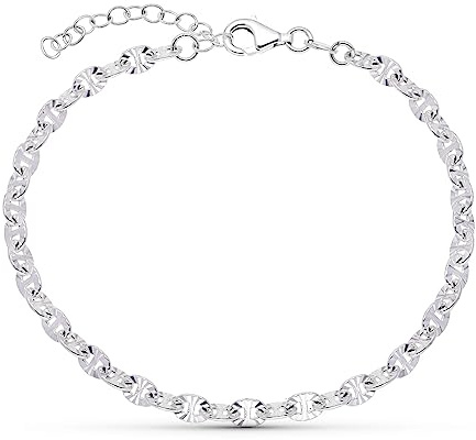 Pulsera eslabones en Plata de ley 925 - Joyas para Mujer Hecho en España - Ideal para regalo
