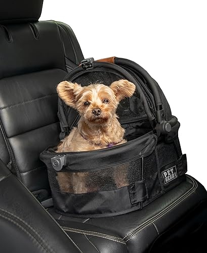 Pet Gear No-Zip View 360, Trasportino e seggiolino auto per animali domestici con vista a 360° e ingresso con pulsante, ultra leggero e sicuro, per gatti e cani di piccola taglia, 38 cm, nero corvino