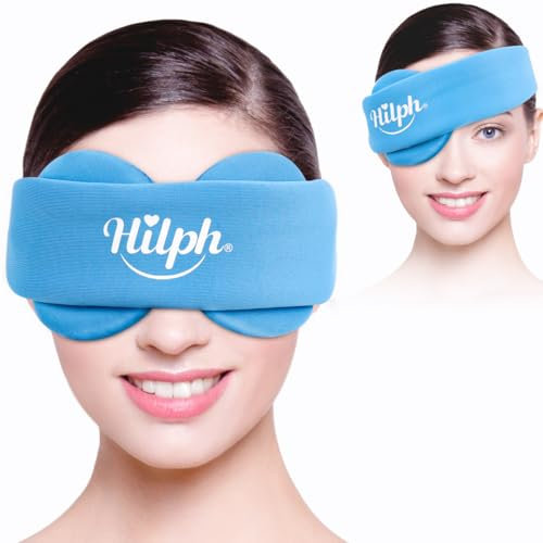 Hilph Heated Eye Mask for Dry Eyes Relief, Adjustable Microwave Activated Moist Warm Compress – Therapy for Blepharitis, Styes & Dark Circles, Reusable Moist Heat Mask for Single/Double Eyes, Blue