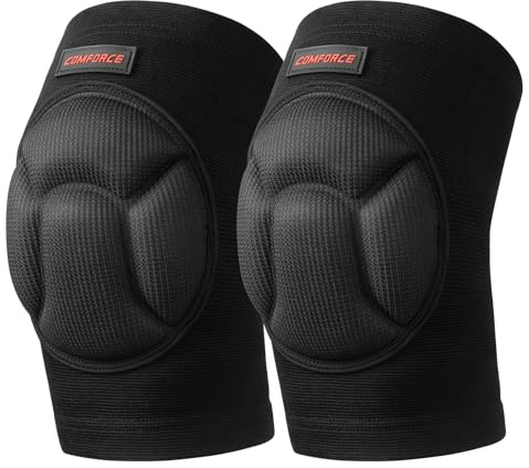 COMFORCE Knieschützer Volleyball, Kollisionsvermeidung Knieschutzhülse für Volleyball Fußball Tanz Yoga, Kompression schützende Knieschützer für Männer Frauen Kinder - M