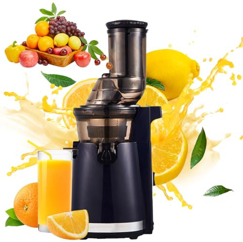Spremiagrumi, spremitore Automatico a Freddo, estrattore di Succo Puro al 96% con Doppia velocità, spremiagrumi centrifughi compatti, antigoccia, Funzione Antiscivolo Blue