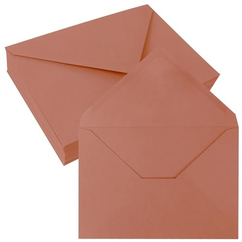 JAGERGREEN 50 Stück Briefumschläge B6 Orange, 137x194 mm 150 g/m² Umschläge Selbstklebend mit Nassklebung, Briefumschlag ohne Fenster, Kuvert für Grußkarten, Geburtstagskarten, Einladungen, Hochzeit
