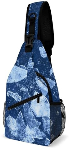 Crossbody abstrakt is skräp sling väskor med justerbar axel över kroppen ryggsäck andningsbar sling väska för löpning pendling skola, Crossbody väska 1782, 9x19x39cm