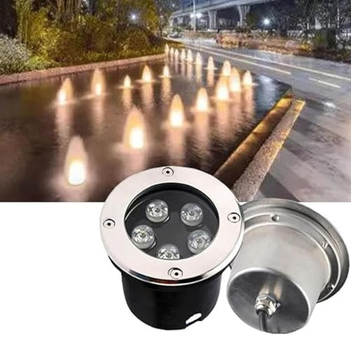 DUOAZJL Foco LED Subacuático Incrustado - Luces De Fuentes Subacuáticas, Iluminación Subacuática De Piscina De 12 V CC(Warm White,6W(12v))