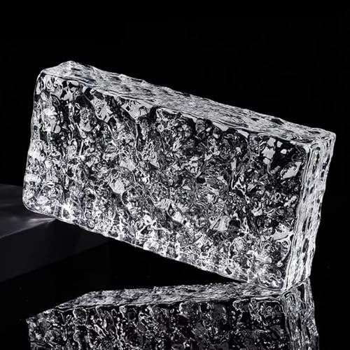 8 x 4 x 2 Transparent Glass Blocks - Decorative Solid Glass Bricks for Room Dividers Architectural Decoration Partition Walls - Ideal for Bars & Hotels (1 Piece)