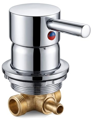 Rubinetto Doccia in Ottone Cromato a Montaggio a Parete – Miscelatore Bagno Incastonato con Controllo Acqua Calda/Fredda (Intubation)