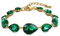 Clearine Wedding Bridal Jewellery Multi Teardrop Rhinestone Crystal Bracelet for Women Emerald Colour Gold-Tone