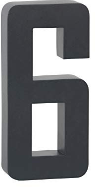 3D Hausnummer 6 anthrazit - grau RAL 7016 Edelstahl V2A rostfrei witterungsbeständig rostfrei Höhe 20cm inkl. Montagematerial erhältlich 0 1 2 3 4 5 6 7 8 9 a b c d