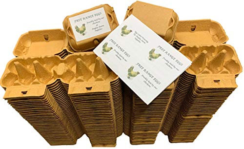 Anglia Farm Supplies - Coffee Tasty Brown Egg Boxes - half dozen carton box - holds medium to xl eggs includes sheet labels (30 Egg Boxes)