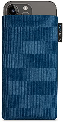 Adore June Classic Azul-Océano Funda Compatible con iPhone 14-15 Plus/iPhone 14-15 Pro MAX, Material Resistente Efecto Limpiador de Pantalla