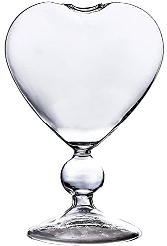 Yardwe en Forme De Coeur Clair Vase en Verre De Bureau Récipient De Fleur Vase Hydroponique De Mariage Décoration De La Maison en Verre De Bureau Coeur Conception Fleur Planteur