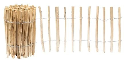 Garmix Staketenzaun Holzzaun Holzlamellen Gartenzaun 5m (60cm 7-8cm)