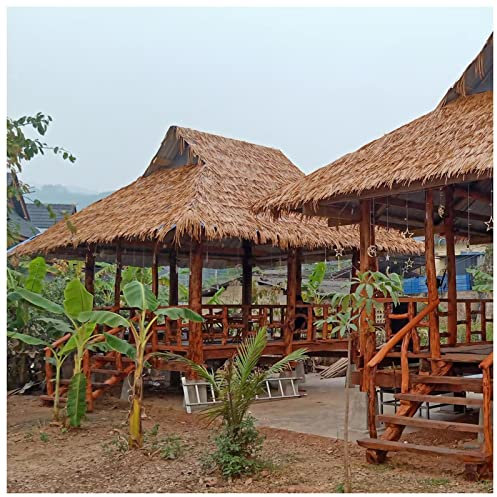 Toit de Chaume Gazebos Toit Chaume Hutte Gazon Artificiel Tiki Bar Thatch, Parasol Top Cover Thatch Imperméable Chaume Pour Jardin Yard Hôtels Zoos Restaurant ( Color : 48 Pack 50x50cm(19.6x19.6in)/Pc