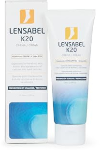 Lensabel K20 75 ml - Crema Pies Urea 20% con Ácido Hialurónico - Pies Secos y Agrietados - Talones Agrietados - Acción Queratolítica - Ideal Durezas - Lensa