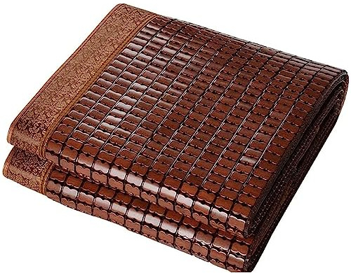 NIANXINN Estera de Dormir de Bambú Mahjong,Natural Colchoneta para Bamboo Colchón,Colchoneta de Refrigeración Plegable,Esterilla de Bambú de Hielo,para Casa Dormitorio Cama Sofá (50x100cm)
