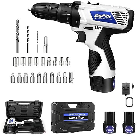 Qimu Akku-Bohrschrauber 16,8V Akkuschrauber Set mit 2x 1500mAh Akkus, 45 N.m Max akku bohrmaschine, 2-Gang, Drehmoment auf 25+1 Stufen, Akku Bohrmaschine Schrauber mit 26tlg Zubehör, LED Arbeitslicht