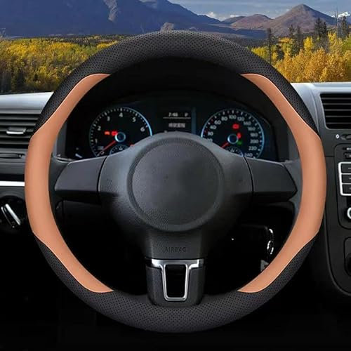 HBUNKT Car Steering Wheel Cover for Dacia Duster 2018-2023, Microfiber Leather Car Steering Wheel Cover Steering Wheel Protector Anti-slip Breathable Interior Accessories,O-Orange