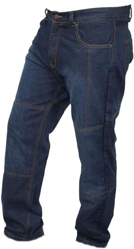 Rider Protec® Men's Motorcycle Jeans Aramid Protective Linning Motorbike Denim Jeans Riding Pants with Removable Armour Biker Trousers for Men
