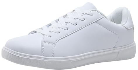 Baskets Décontractées Plates Blanches pour Femme | Chaussures de Sport Basses Légères Respirantes de Course à Pied avec Lacets pour Fitness