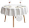 Romanstile weiße Weihnachtstischdecke Tischdecke rund Durchmesser von 160 cm Wachstuch 350GSM Tafelwäsche Table Cover wasserdicht deko für Party,Silvester,Neujahr,Feste,Hochzeit,Beistelltisch