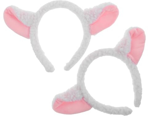 PACKOVE Cerchietto per Chioma con Orecchie di Pecora 2 Pezzi, Fascia Peluche a Forma di Agnello Morbida ed Elastica, Accessori Costume Cosplay Animali per Bambini e Adulti, Feste