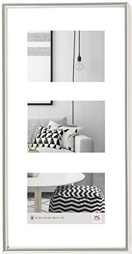 walther design tavelram vit 3x 10x15 cm galleri med passepartout, Galeria plastram KW315S