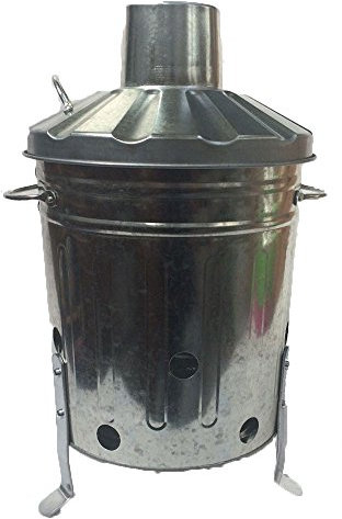 Srendi® 15 Litre 15L Mini Incinerator Small Heavy Duty Galvanised Metal Recycle Garden Rubbish Fire Burning Leaves Paper Fire Bin