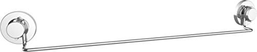 Cornat Handtuchhalter 3 in 1 - Stange - 3 verschiedene Befestigungsoptionen mit Saugnapf, Klebepad & Bohren - Verchromt / Klebehaken / Handtuchhalterung für Badetuch / Handtuchstange / T340256