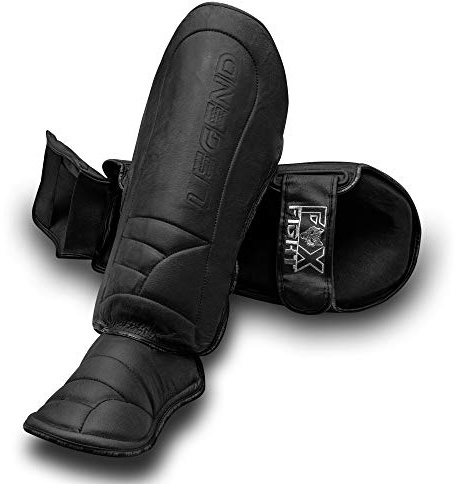 Fox-FIGH Legend spänningsskydd benskydd kampsport MMA benskydd benskydd benskydd skydd skydd skenben sandsäck träning sparring muay thai kickbox freefight L svart