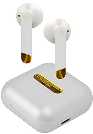 JAZ SBS Auricolari Hoox True Wireless Stereo Bianco Perla, TWS Senza Fili, Basetta di Ricarica da 400 mAh, Fino a 4 Oredi Musica e Chiamate, Funzione Mono con Tecnologia Dual Leader, unica