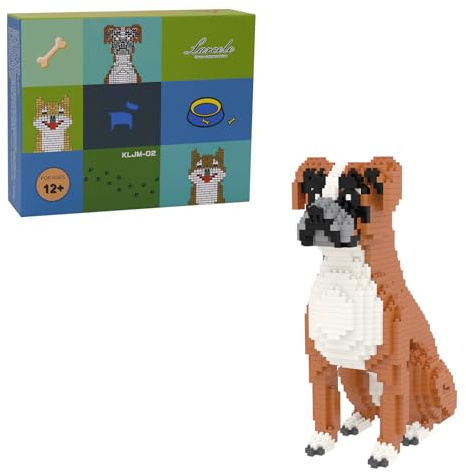 Larcele KLJM-02 1061 Pièces Sets de Jouets de Micro Blocs de Construction pour Chien (Boxer)