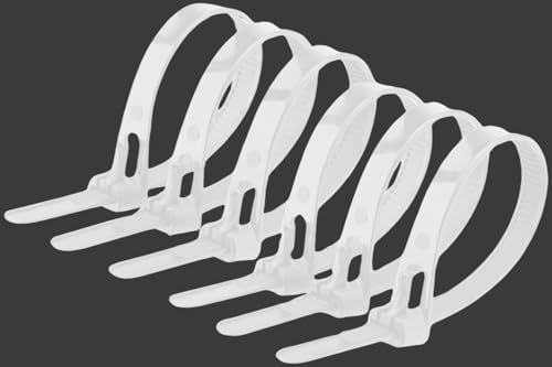 Offgridtec Fascette Fermacavi Autobloccanti Riutilizzabili, 7,6 mm X 150 mm, Resistenti Al Calore E Al Freddo, Organizzatore Di Cavi Multiuso Durevole, Confezione Da 100, Bianco