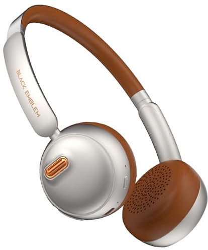 Black Emblem X3 Cuffie Bluetooth Wireless con Cancellazione Adattiva del Rumore, Microfono Integrato, Cuffie ANC Multipiattaforma, Fino a 55 Ore di Autonomia, Cuffie On-Ear per PC