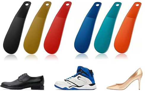 6 Pcs Calzador Plástico 16cm con Agujero, Anti-Arrugas Universal para Todo Zapato y Persona