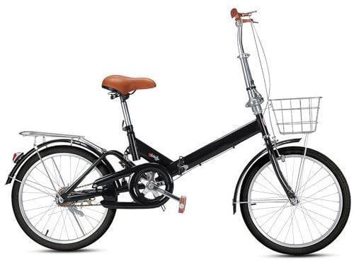 20 Zoll Faltrad Premium Faltrad Verdickte, rutschfeste Und Verschleißfeste Reifen Faltbares Citybike Für Pendler Und Reisen Black,20