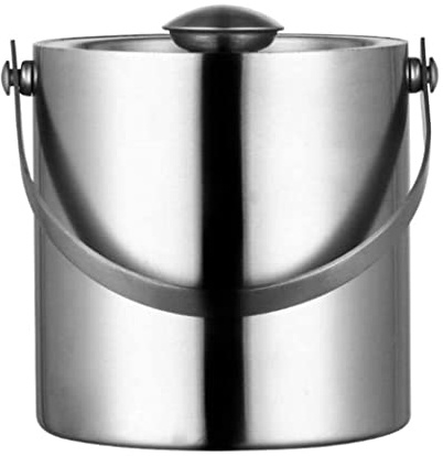 Secchiello per il ghiaccio a doppia parete in acciaio inox e refrigeratore per vino con coperchio, perfetto per champagne, feste ed eventi. Raffreddatore durevole per intrattenimento