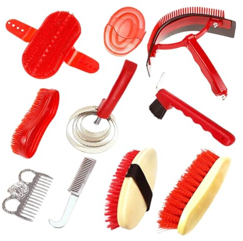 Kit Toelettatura Per Cavallo | Kit Di Attrezzi Per La Pulizia E Cura Degli Equini | Pettine per la Cura del Cavallo,Per Donna Uomo Ragazzi E Regalo Famiglia