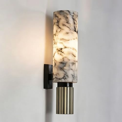 E26 Ljuskälla Alabaster Vägglampa, Modern industriell stil, Minimalistisk Cylindrisk Marmor, Vardagsrum Sängbord Balkong Dekoration Ljusarmaturer