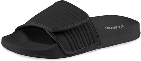 Kilter Women's Nova Cushioned Slip-On Summer Slider Sandal with Adjustable Strap - Black - 39